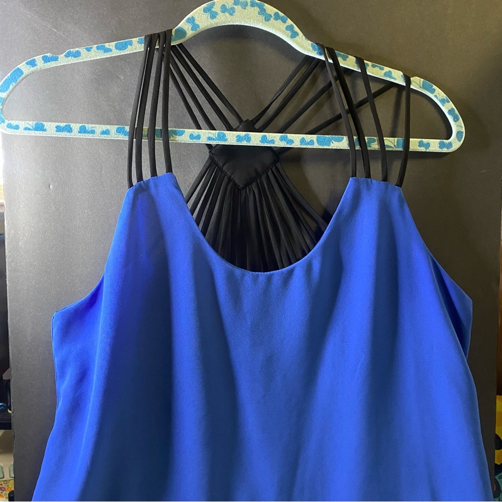 Blue Strappy Tank Top